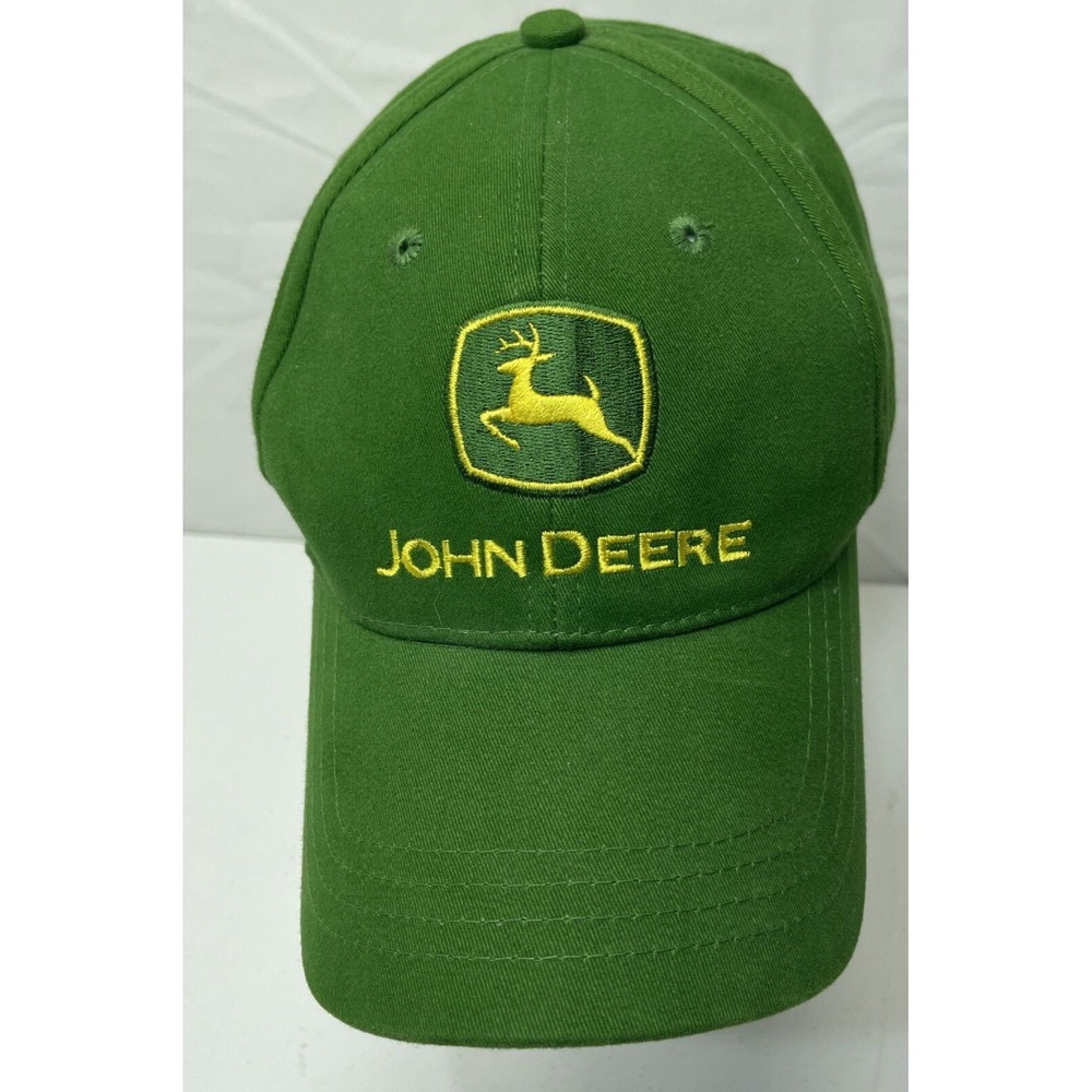 John Deere Hat Cap Green nothing runs like a deer Strapback Outdoor Mens